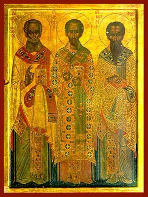 THREE HOLY HIERARCHS, SAINTS BASIL THE GREAT, GREGORY THE THEOLOGIAN, JOHN THE CHRYSOSTOM, FULL BODY