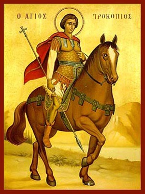 SAINT PROCOPIUS, OF CAESAREA, THE GREAT MARTYR, ON HORSEBACK
