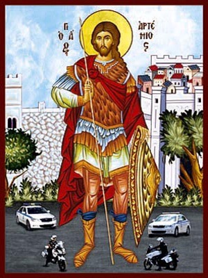 SAINT ARTEMIUS, THE GREAT MARTYR, AT ANTIOCH, FULL BODY, PROTECTOR OF THE POLICE