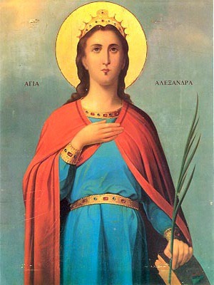 SAINT ALEXANDRA, MARTYR, THE EMPRESS, WIFE OF DIOCLETIAN