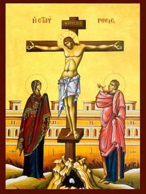 CRUCIFIXION - Icon Print on Paper, 6×9cm / 2,4×3,6in
