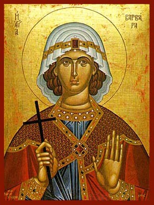 SAINT BARBARA, THE GREAT MARTYR - Icon Print on Paper, 10×14cm / 4×5,6in