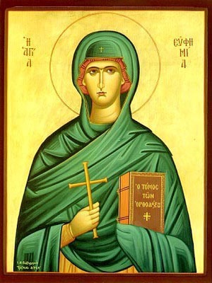 SAINT EUPHEMIA, THE GREAT MARTYR - Icon Print on Paper, 14×20cm / 5,6×8in