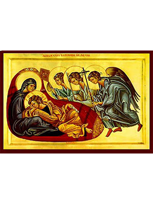 CHRIST ANAPESON: RECLINING INFANT JESUS - Icon Print on Paper, 20×14cm / 8×5,6in
