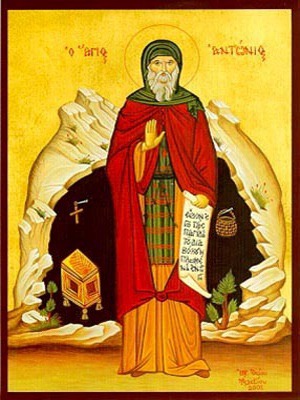 SAINT ANTHONY THE GREAT, FULL BODY - Icon Print on Paper, 10×14cm / 4×5,6in