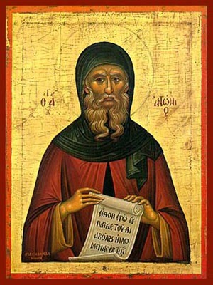 SAINT ANTHONY THE GREAT - Icon Print on Paper, 10×14cm / 4×5,6in