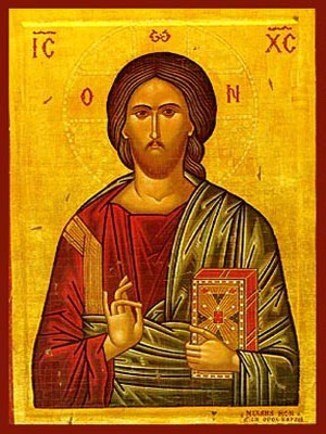 CHRIST BLESSING - Icon Print on Paper, 6×9cm / 2,4×3,6in
