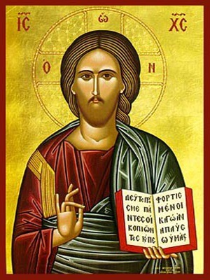 CHRIST BLESSING - Icon Print on Paper, 6×9cm / 2,4×3,6in