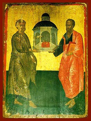 HOLY APOSTLES PETER AND PAUL, FULL BODY - Icon Print on Paper, 20×26cm / 8×10,4in