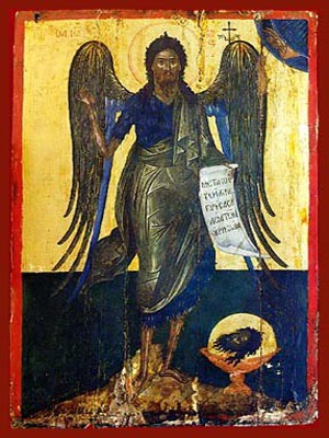 SAINT JOHN THE FORERUNNER, BIRD OF DESERT - Icon Print on Paper, 14×20cm / 5,6×8in