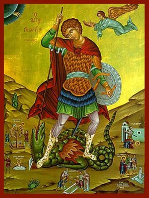 SAINT GEORGE THE GREAT MARTYR, WITH SCENES FROM HIS LIFE, FULL BODY