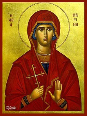 SAINT MARINA, THE GREAT MARTYR, OF ANTIOCH - Icon Print on Paper, 20×26cm / 8×10,4in