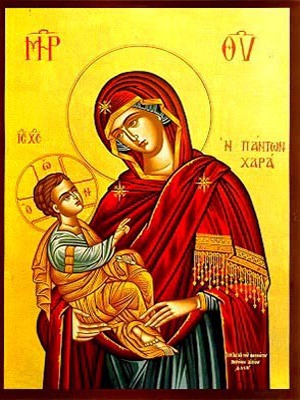 VIRGIN AND CHILD, JOY OF ALL - Icon Print on Paper, 10×14cm / 4×5,6in