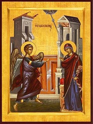 ANNUNCIATION - Icon Print on Paper, 10×14cm / 4×5,6in