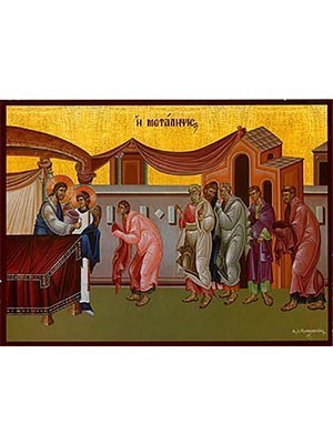 HOLY COMMUNION OF WINE - Icon Print on Paper, 26×20cm / 10,4×8in