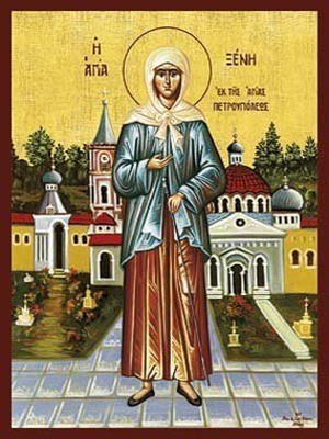SAINT XENIA OF SAINT PETERSBURG, FOOL FOR CHRIST, FULL BODY - Icon Print on Paper, 10×14cm / 4×5,6in