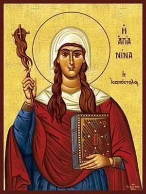 SAINT NINA, EQUAL-TO-THE-APOSTLES, ENLIGHTER OF GEORGIA - Icon Print on Paper, 14×20cm / 5,6×8in