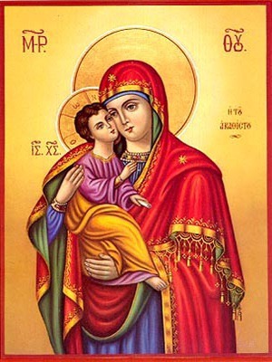 VIRGIN AND CHILD, SWEET KISSING, OF THE AKATHIST (LAUDATION OF THEOTOKOS)