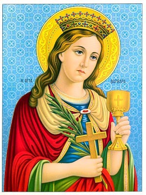 SAINT BARBARA, THE GREAT MARTYR - Icon Print on Paper, 20×26cm / 8×10,4in