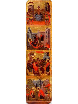 SAINT GEORGE THE GREAT MARTYR, WITH SCENES FROM HIS LIFE, FULL BODY - Bookmark, 5×20cm / 2×7,9in