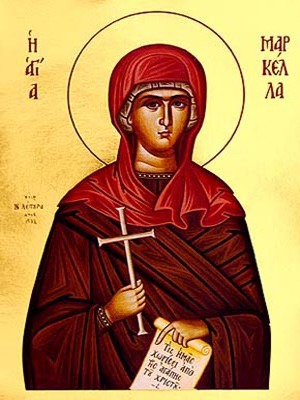 SAINT MARCELLA, MARTYR, OF CHIOS, GREECE - Gilded Print on Paper, 10×14cm / 4×5,6in
