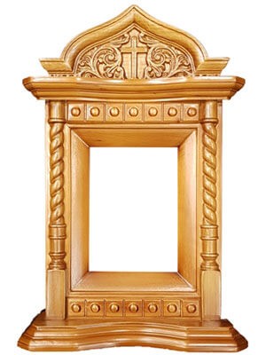 carved frame with patina